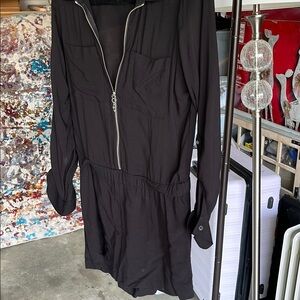 Elegant Black Zipper Dress